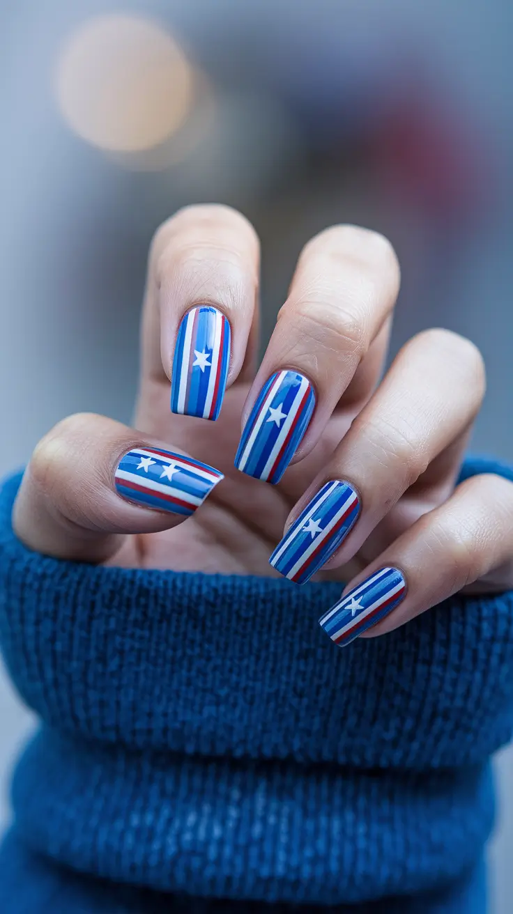 july nails Stars & Stripes Revival