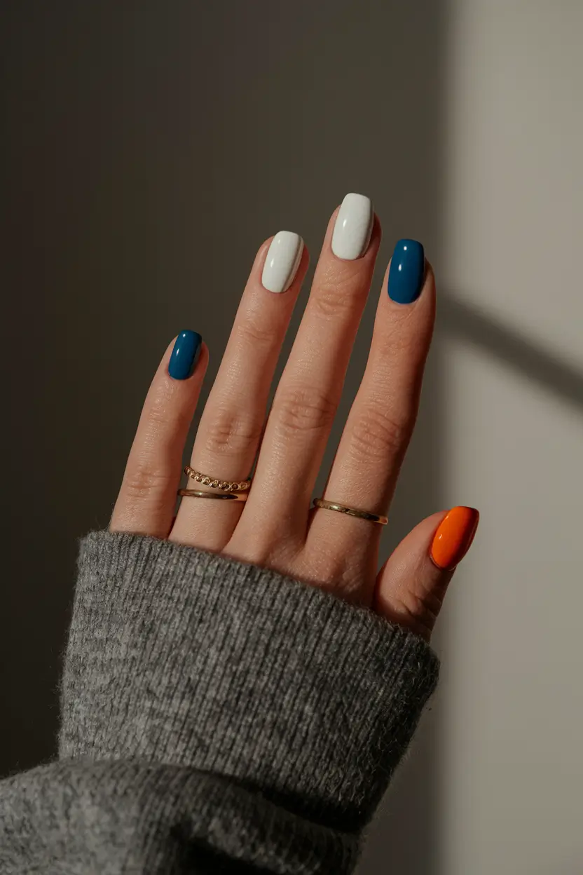 july nails Understated Tricolor Mix