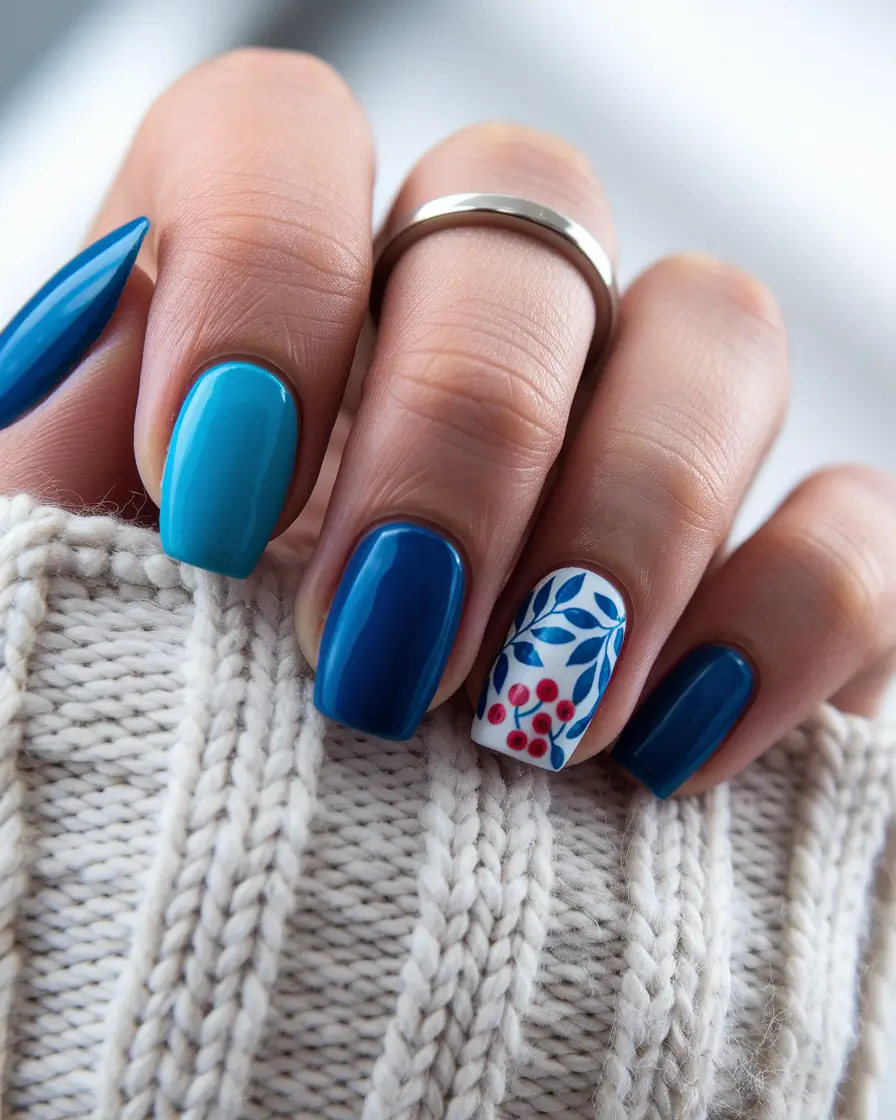 july nails Berry Botanical Accent
