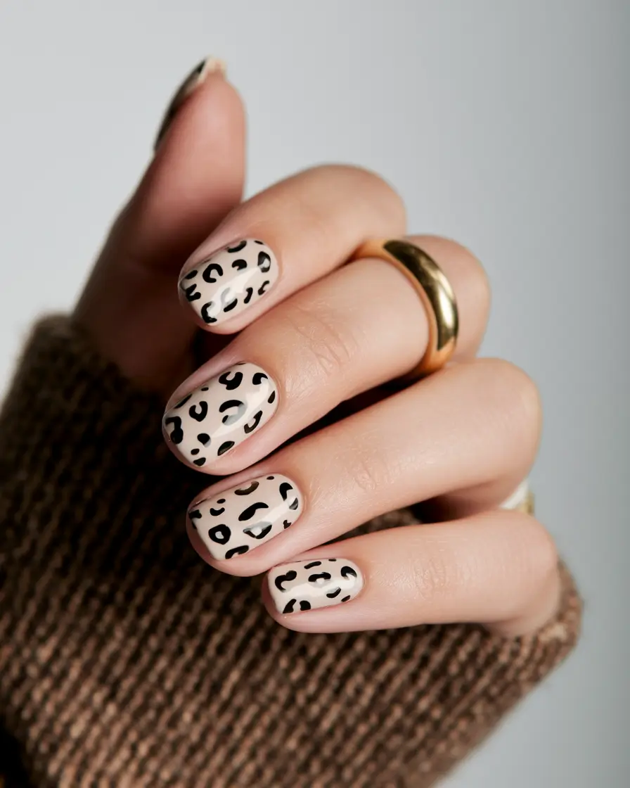 august sns nails colors Neutral Leopard Spots for the Bold Minimalist