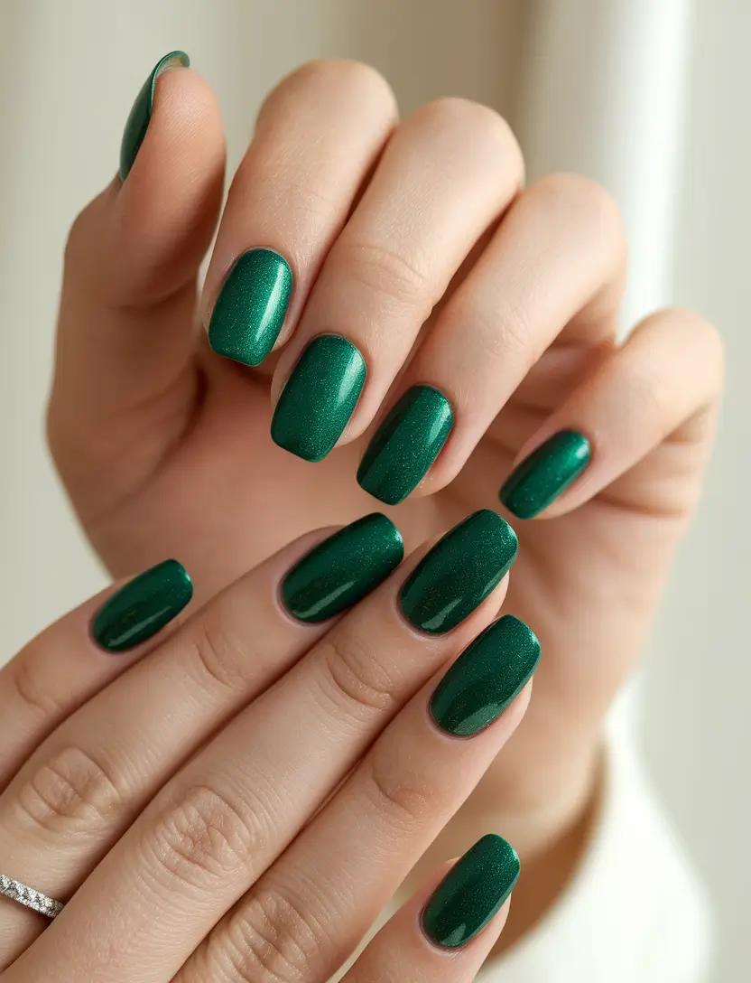 august nails colors Evergreen Glam