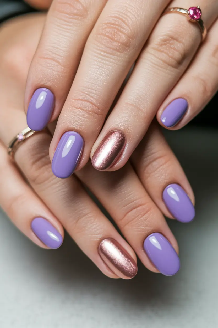 august nails colorful Orchid and Rosé Mix