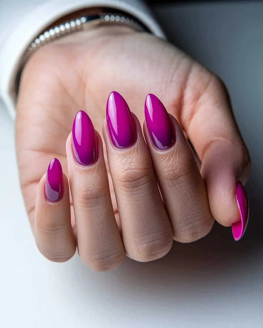 august nails colorful Fuchsia Flame Gloss