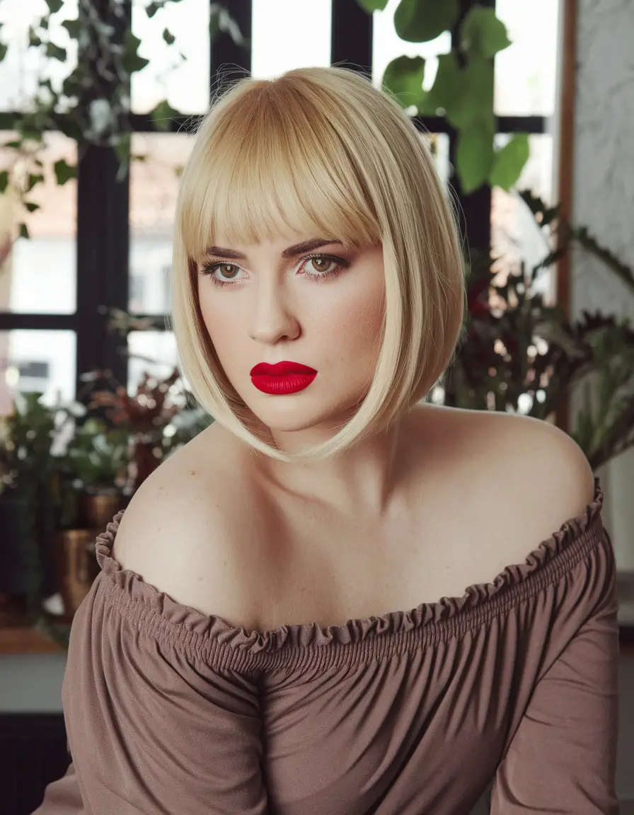 haircuts for short hair Classic Parisian Bob With Blunt Bangs