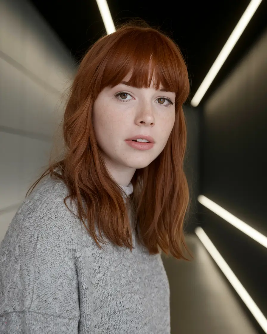 haircuts for medium hair Effortless Soft Layers With Ginger Hues