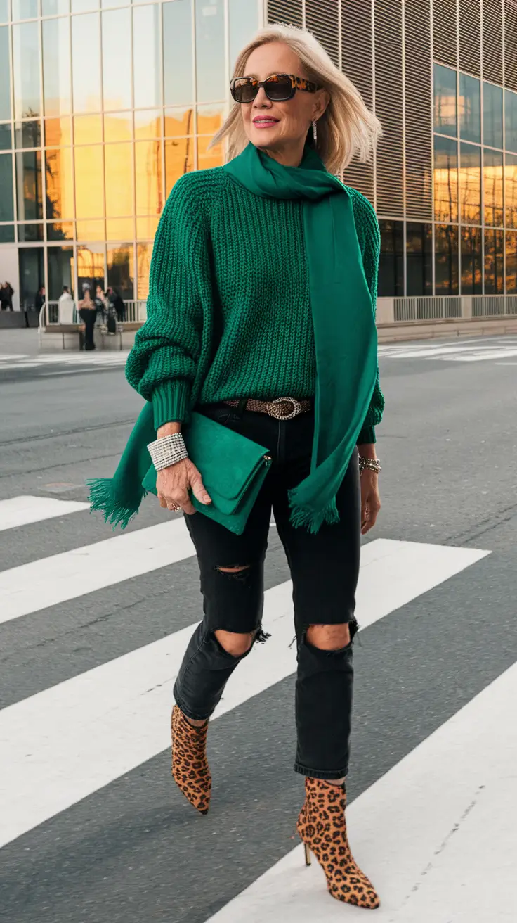 fall outfits for women over 40 Bold Color Strong Energy