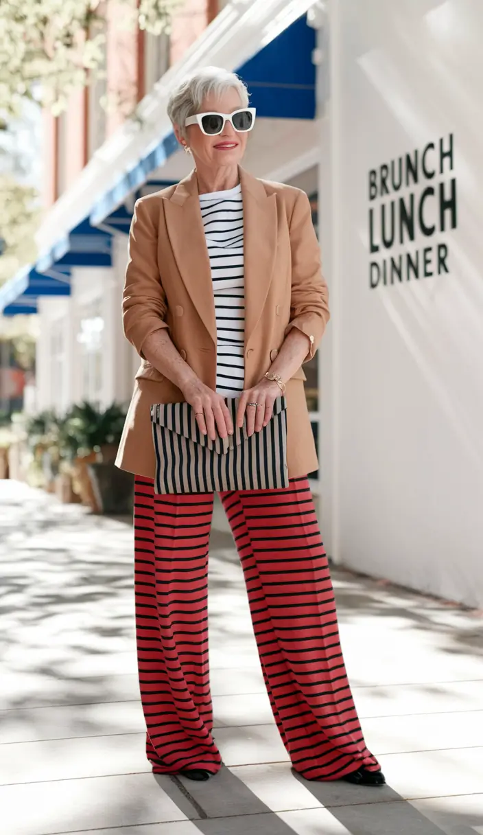 fall outfits for women over 40 Stripes Reimagined for Fall