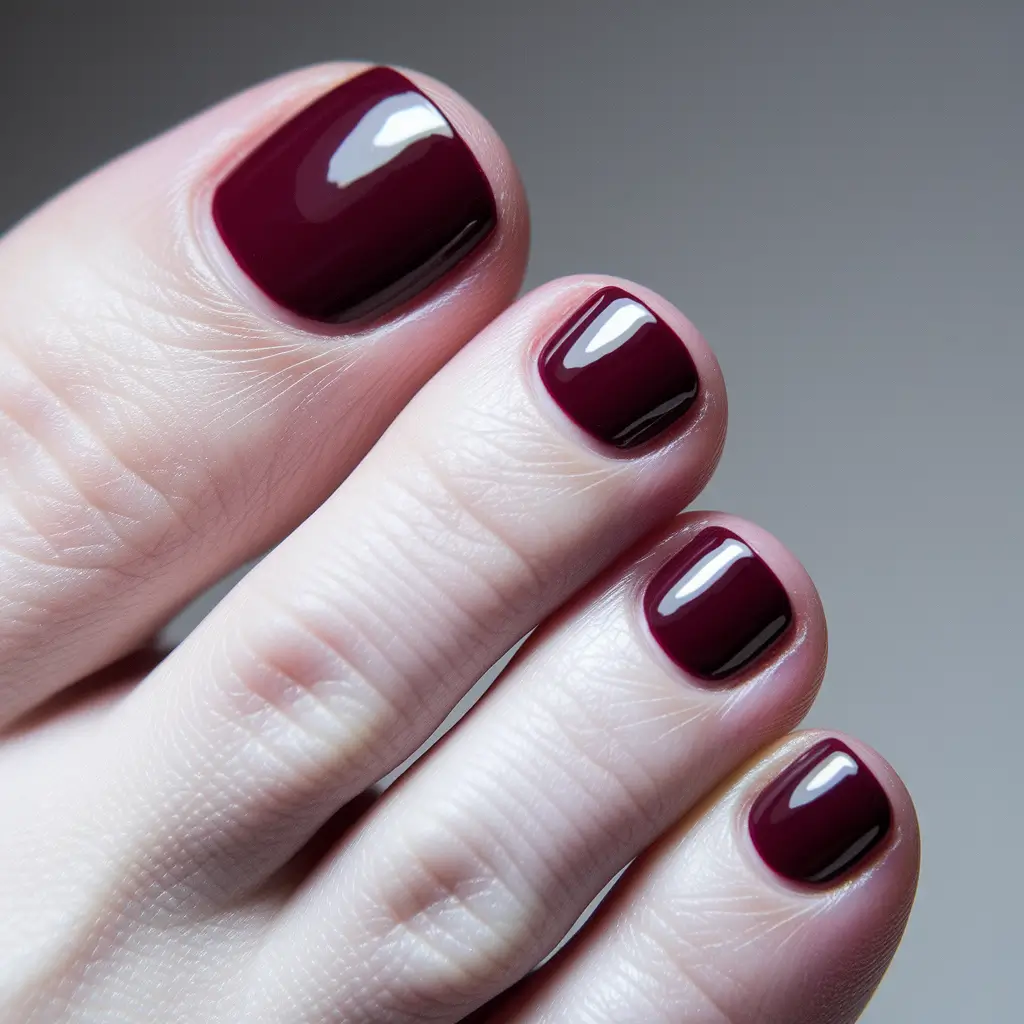 august toe nails colors Dark Cherry for Late Summer Luxe