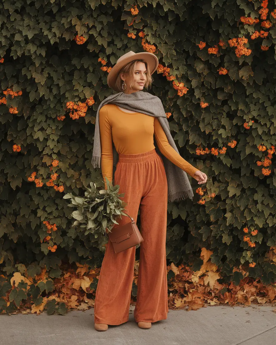Transitional summer to fall outfits 2025+Cozy Earth Tones with a Boho Twist