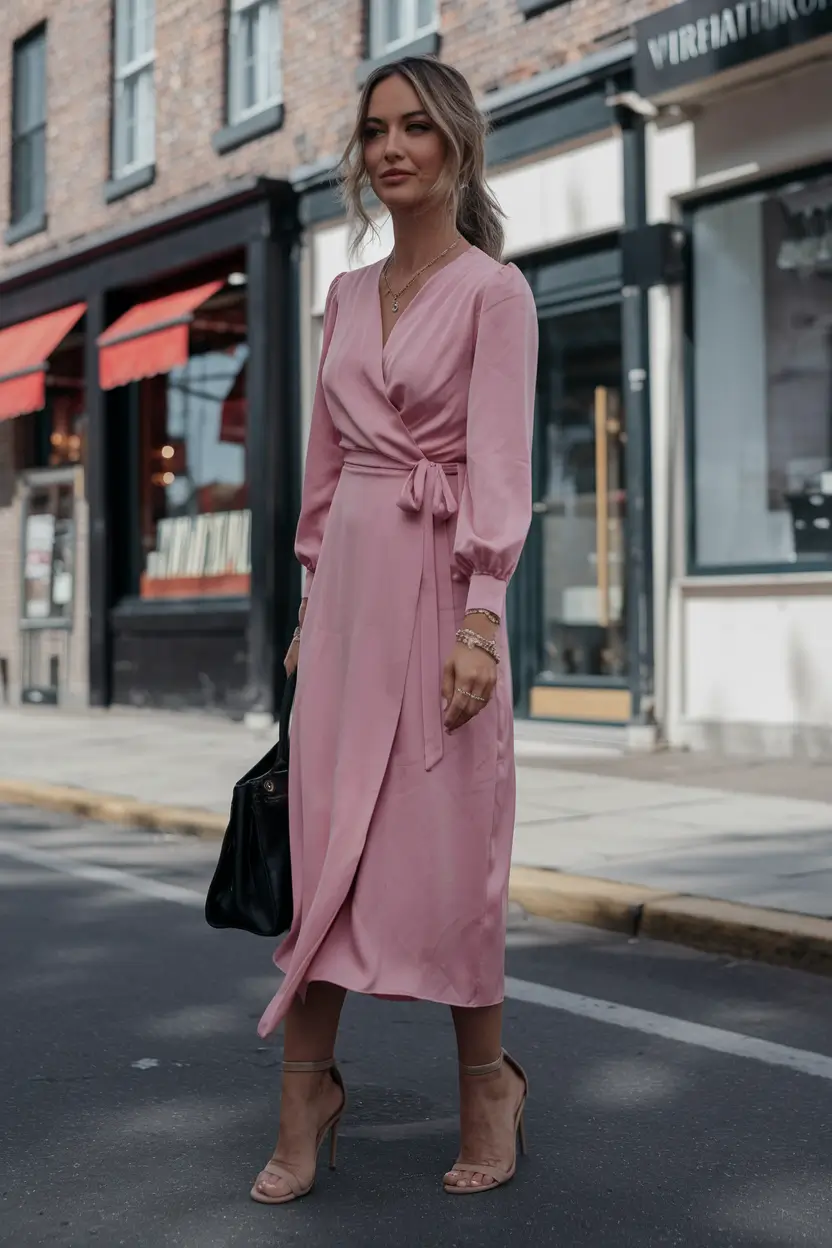 September outdoor casual Blush Wrap for Late Summer Romance