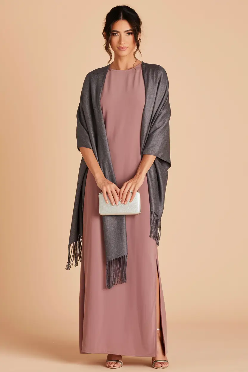 October outdoor ceremony Muted Mauve with a Cozy Touch