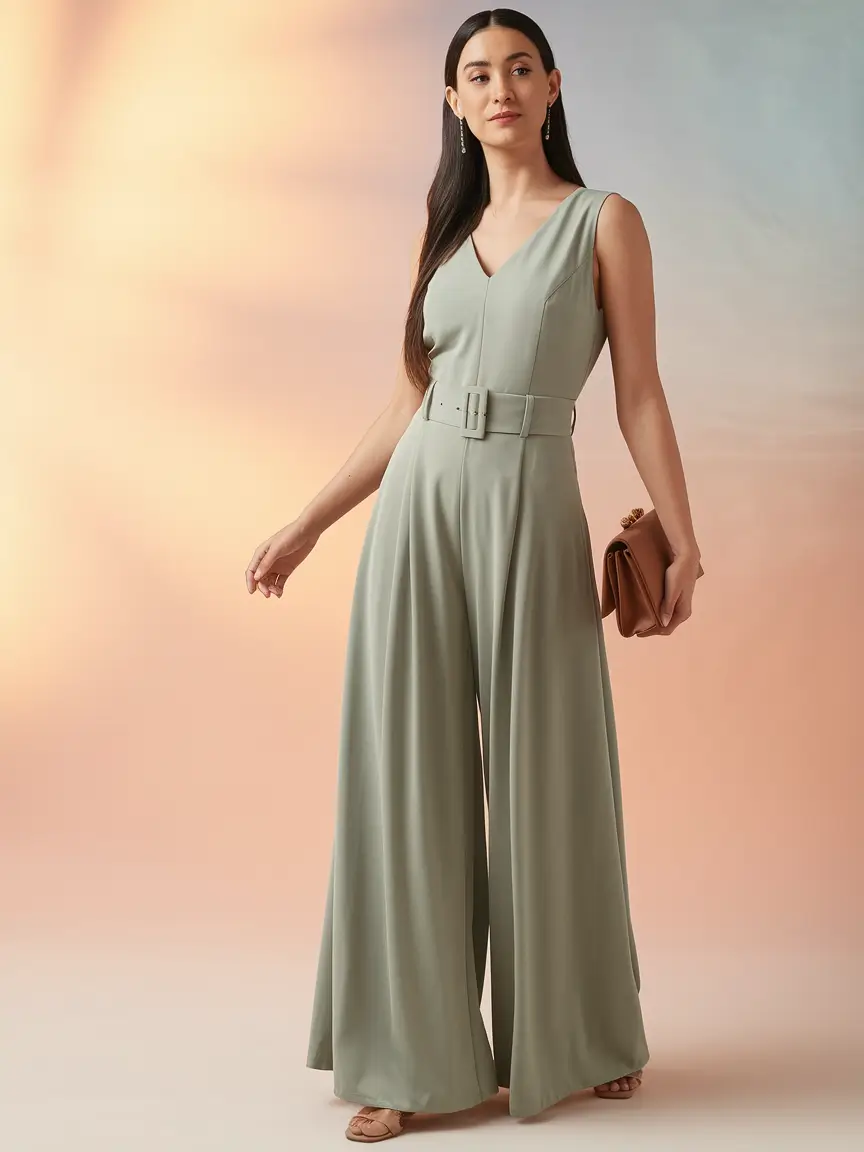 august outfits women work Soft Sage Utility Jumpsuit