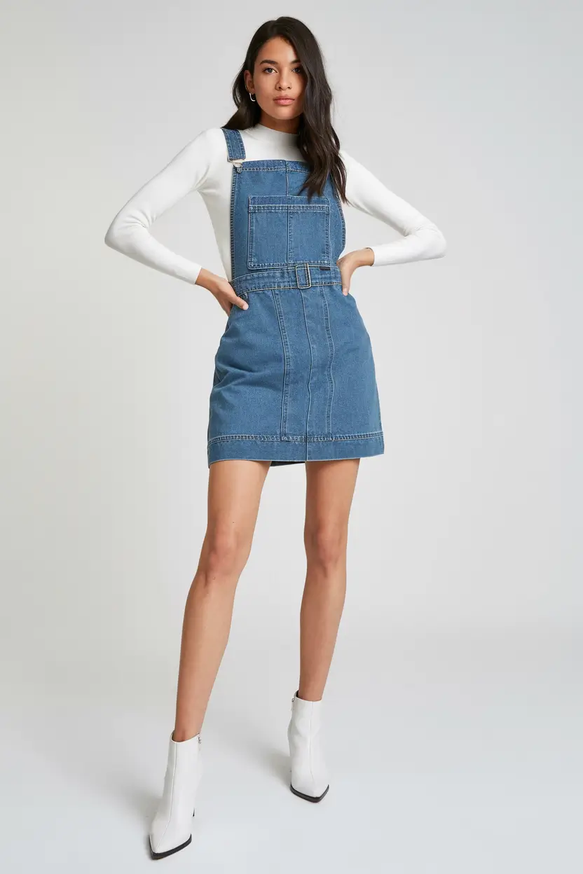 first day of school outfits 2025 Modern Denim With Pinafore Power