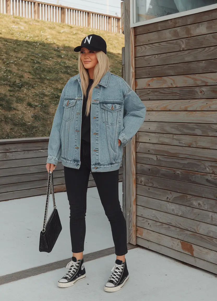 fall outfits women aesthetic Off-Duty Cool in Denim Layers