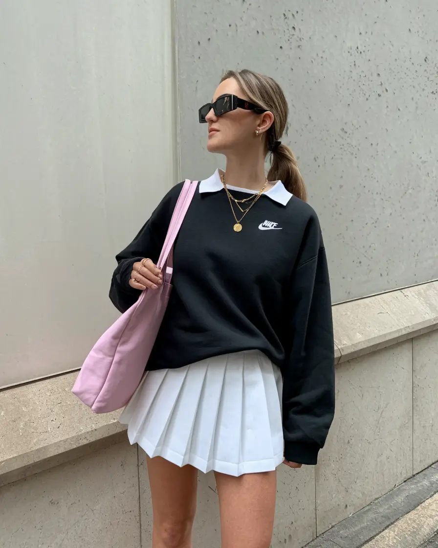 fall outfits women aesthetic Varsity Cool Meets Clean Lines
