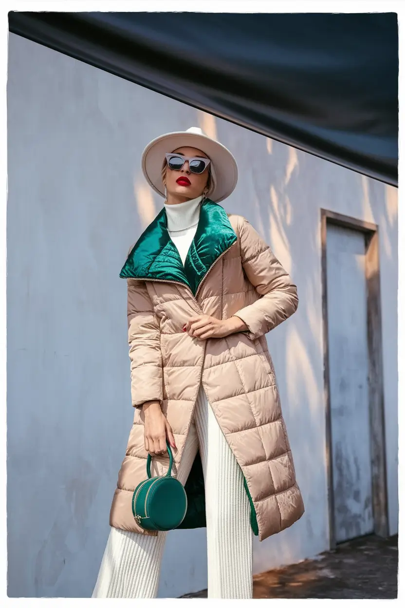 fall fashion outfits 2025 Quiet Luxury in Emerald and Cream
