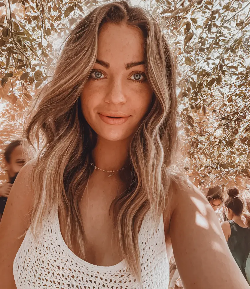 hair color warm skin tone ideas Sun-Kissed Balayage on Warm Brunette Base