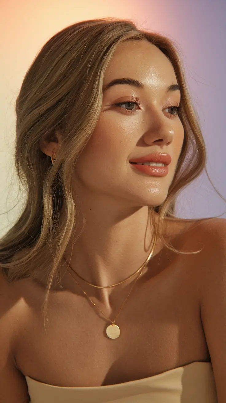 best hair color for warm undertone skin Beige Blonde Layers with Natural Root