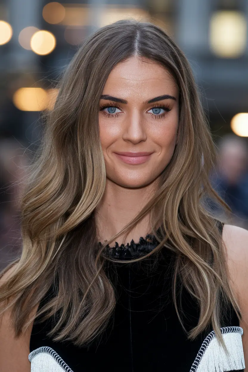 brown hair color on warm skin tone+Mushroom Mocha for Smoky Sophistication