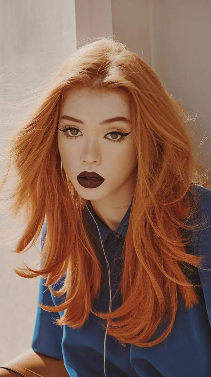 fall hair color for warm skin tone+Bold Pumpkin Spice for the Fearless Muse