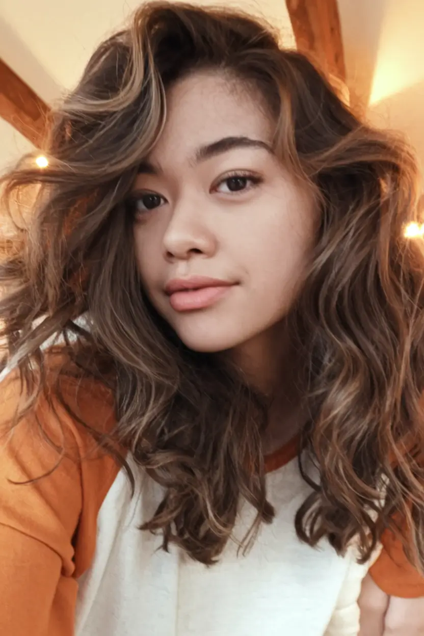 fall hairstyle for long hair Textured Curls with Autumn Movement