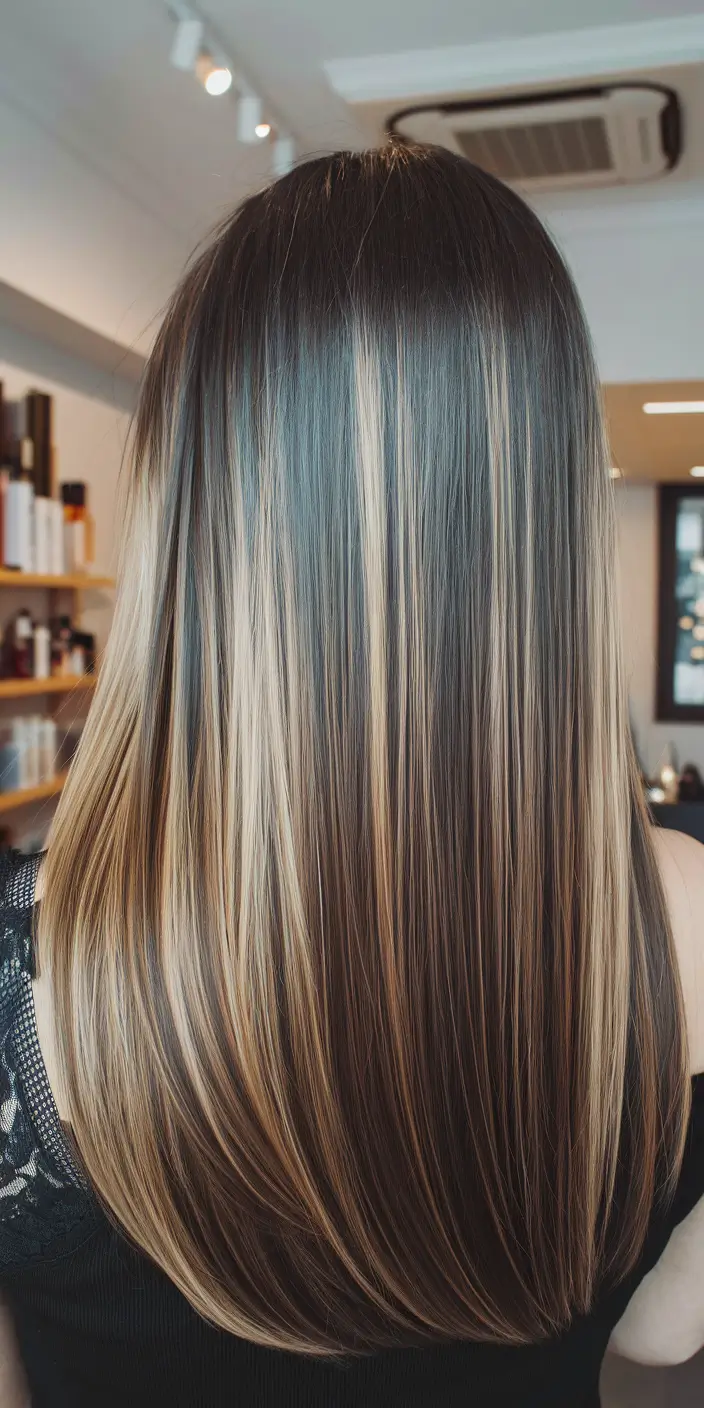 fall hairstyle for long hair Blunt Ends and Precision Highlights