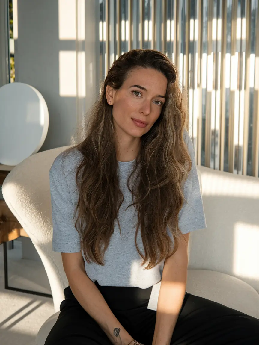 fall hairstyle for long hair Natural Texture with Effortless Side Volume