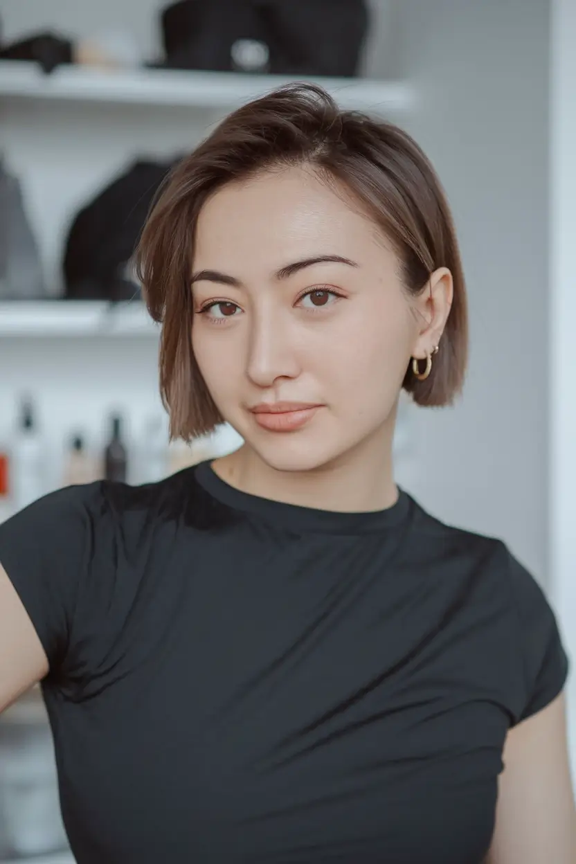 Fall haircuts women over 40 Mini French Bob with Soft Sweep