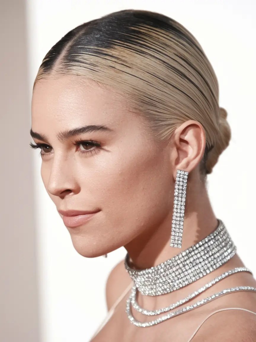 Fall haircuts women over 40 Slicked-Back Elegance for Fall Evenings