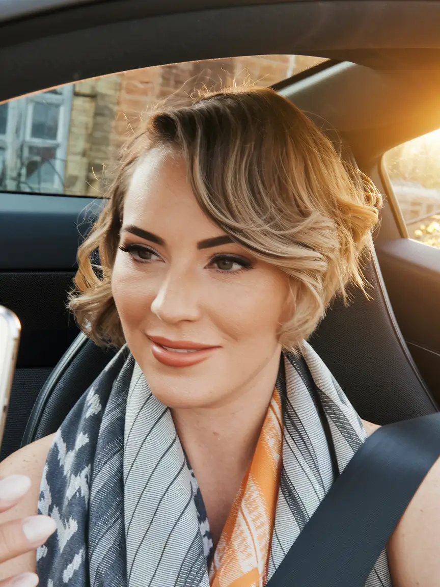 Fall haircuts women over 40 Chin-Length Curls with a Chic Spin