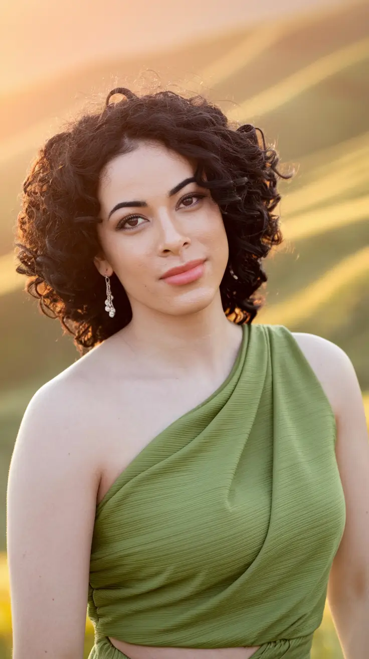 fall short haircuts round face Soft Volume Curls with Natural Texture
