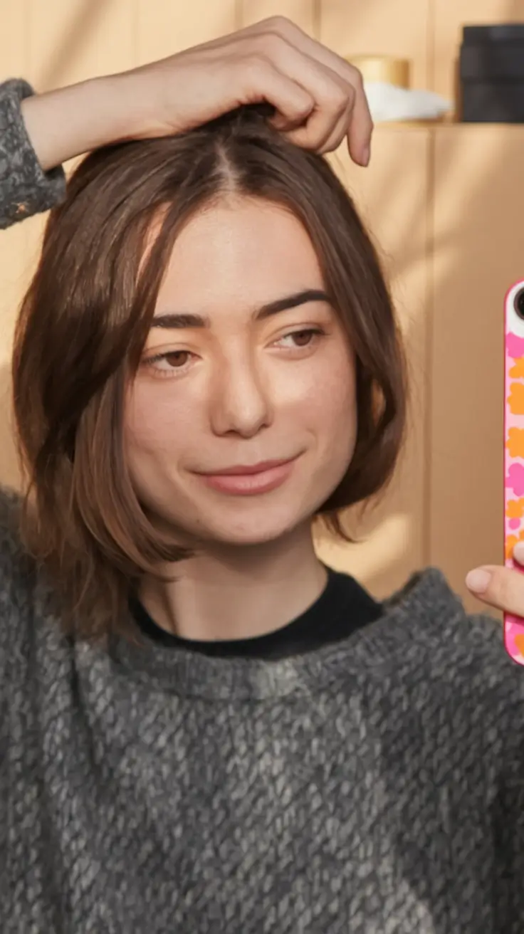 fall short haircuts for women Textured French Bob with Middle Part