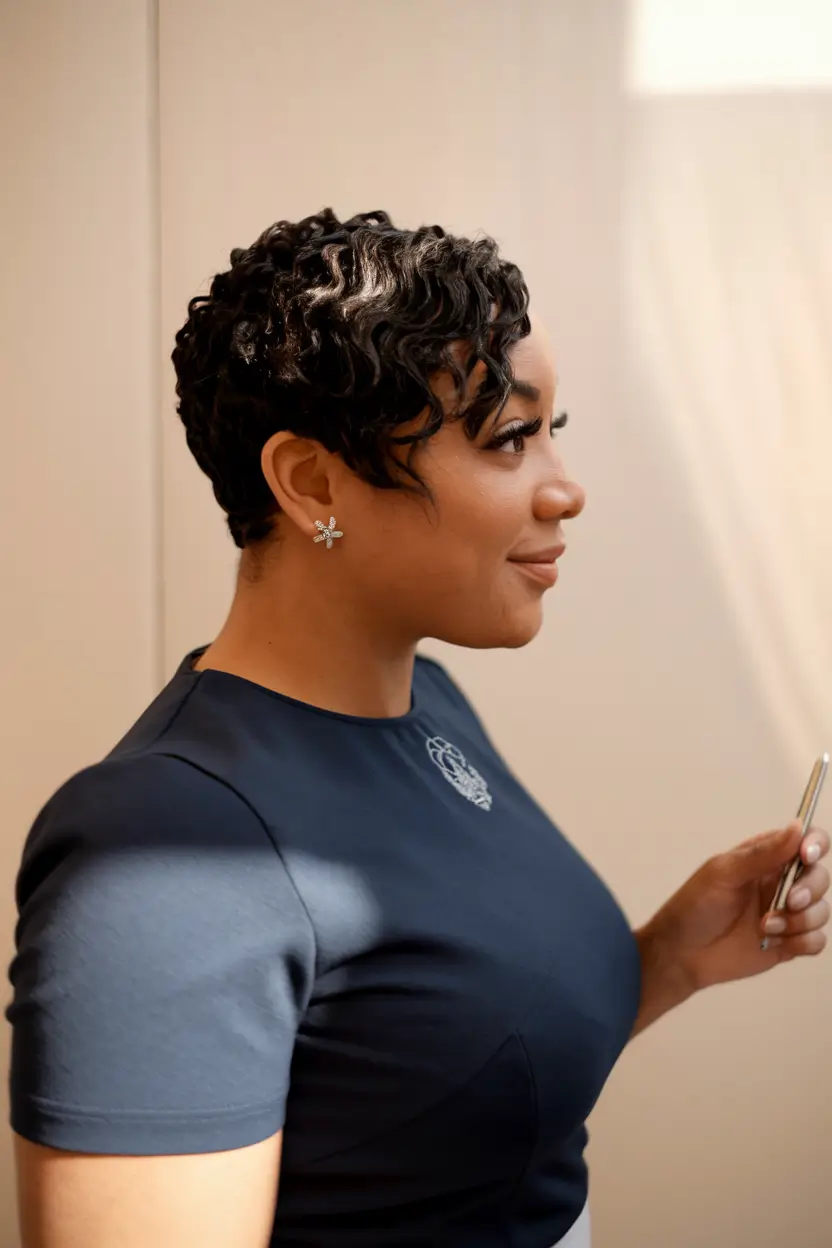 fall short haircuts for women Glossy Finger Waves for Polished Edge
