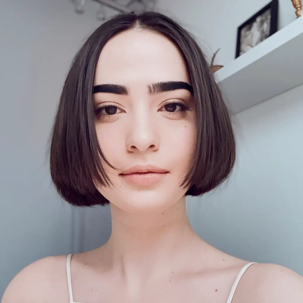 short fall bob haircuts Blunt Jaw-Length Bob with Soft Part