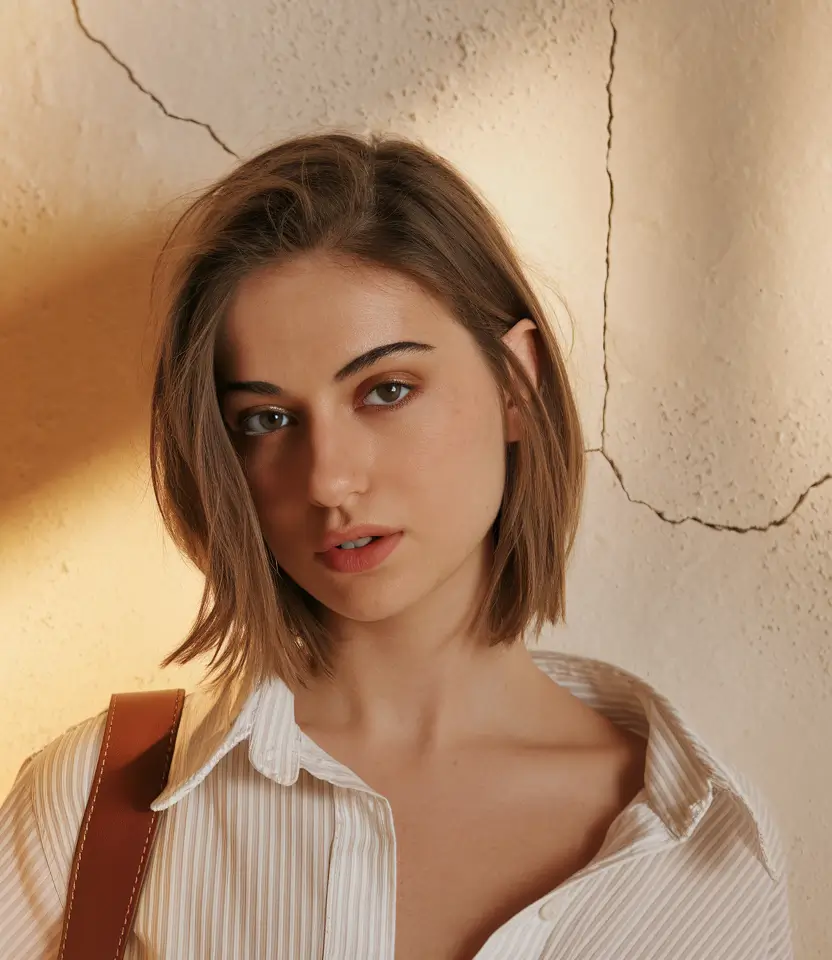 fall haircut inspo short Effortless Side-Swept Bob