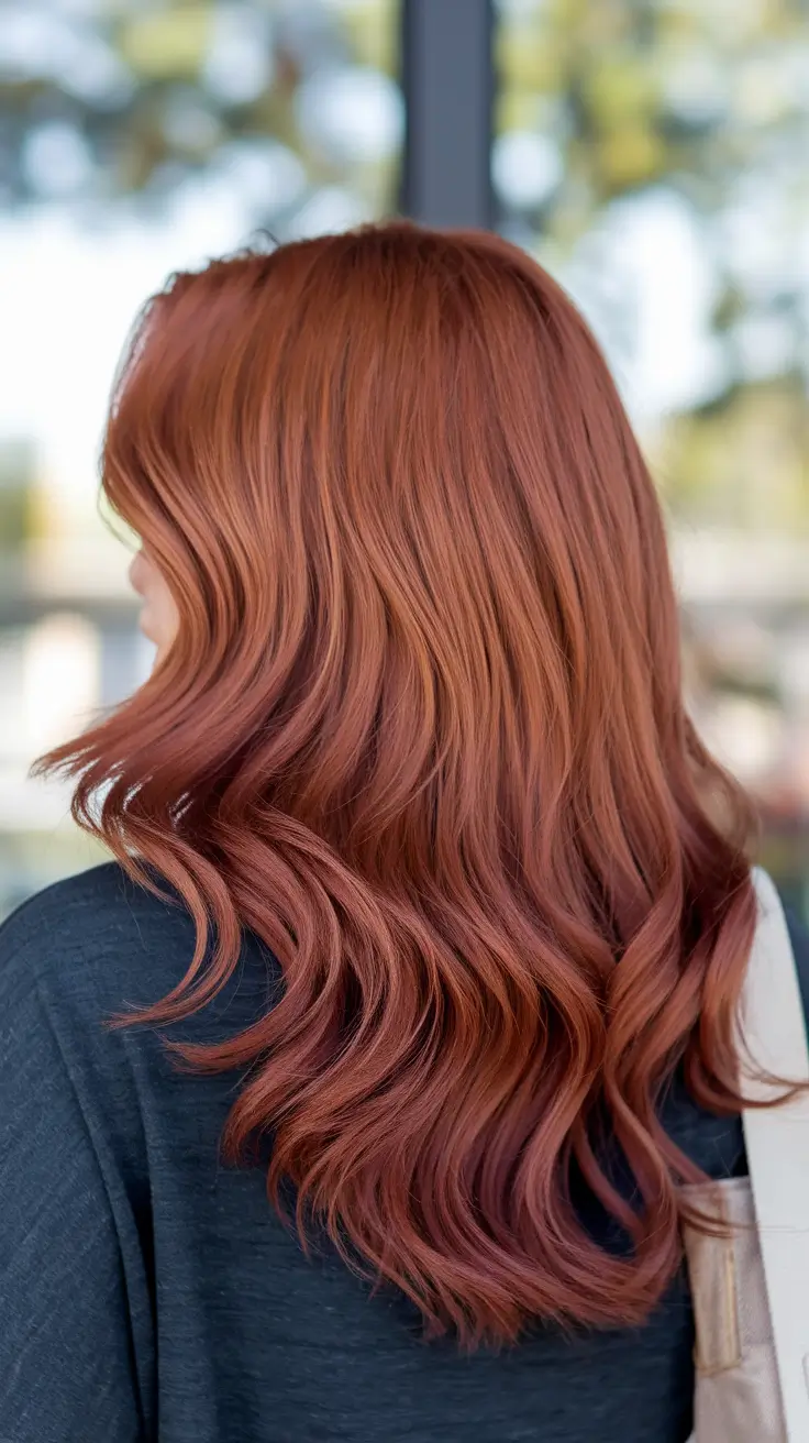 Caramel Fall Hair Colors Ideas 2025 for a Cozy Glow+Loose Caramel Layers With Red Undertones