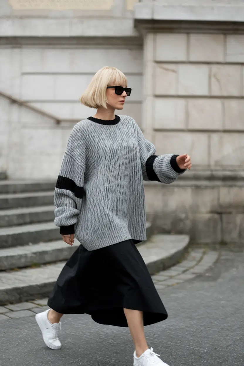 simple casual fall outfits 2025 Monochrome Energy With a Sporty Edge