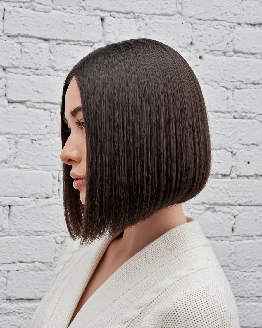 Chic Fall Bob Haircuts for 2025+Sharp Angled Bob with Seamless Shine
