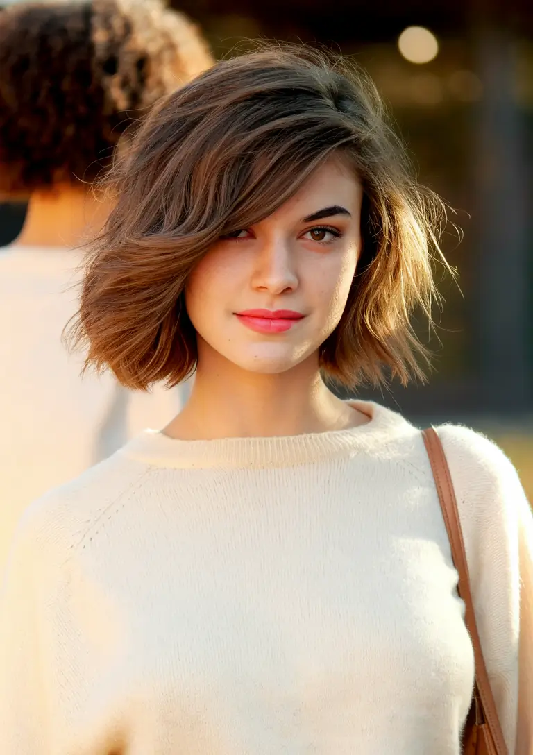 fall bob haircut Side-Swept Volume with a Flirty Flip