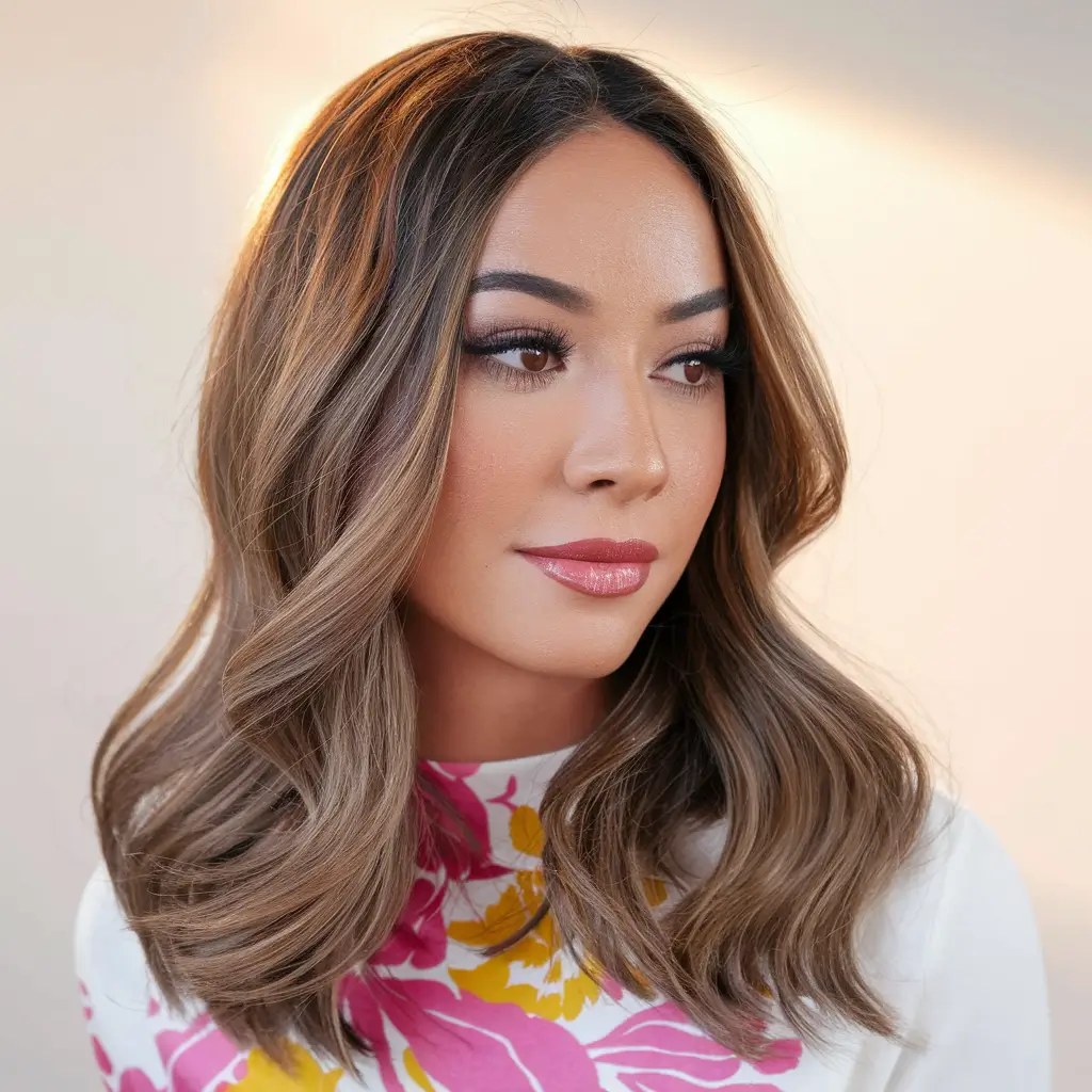 fall brown hair color balayage Warm-Toffee Waves with Depth and Brightness