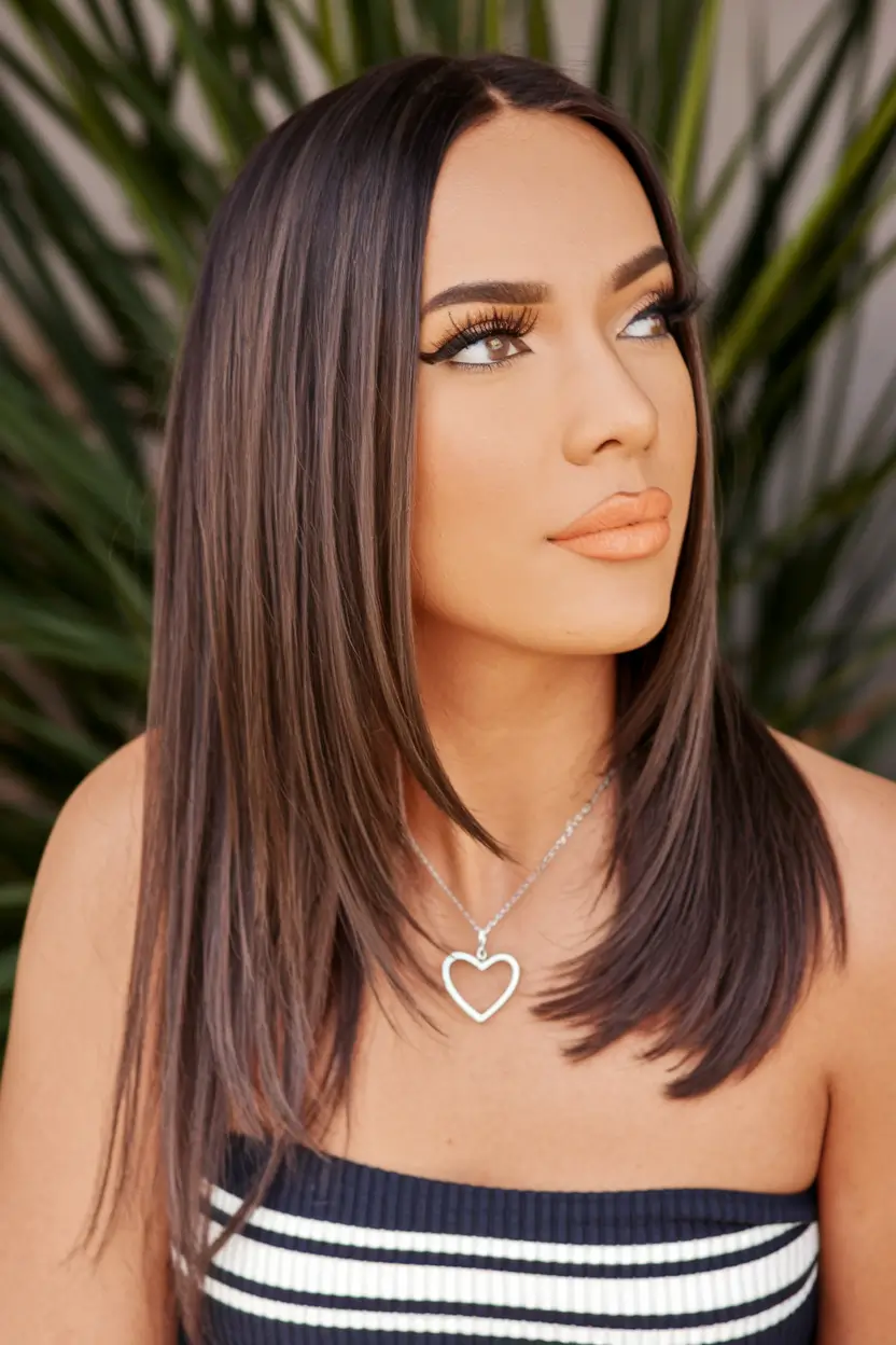 fall brown hair color pale skin Cool Mocha Precision with Glossy Finish