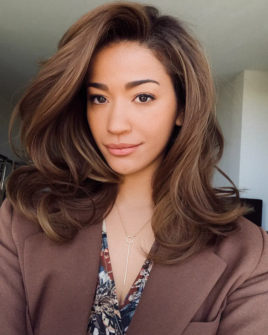 fall brown hair color ideas cinnamon chestnut blowout