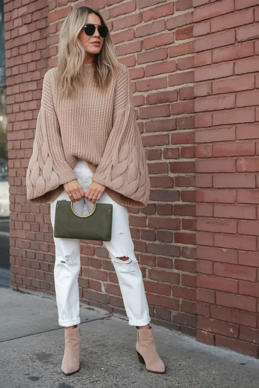 cozy fall outfits aesthetic 2025 Neutral Knits and Urban Ease