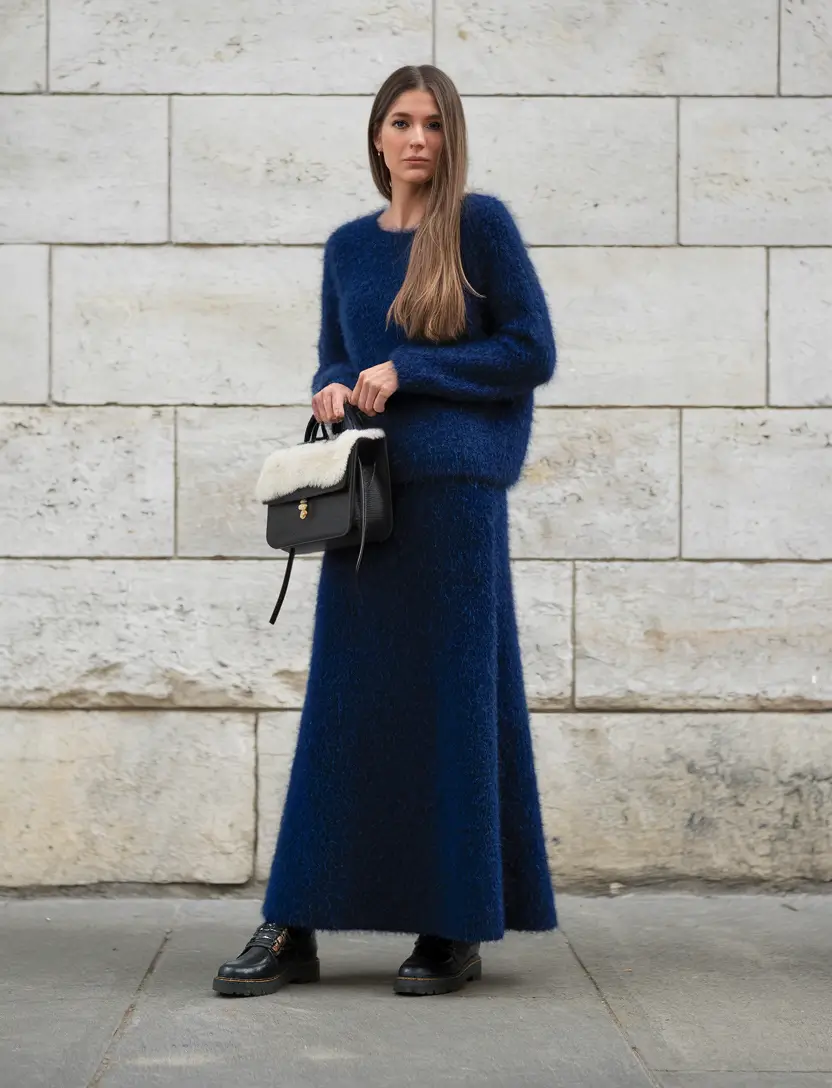 cozy fall outfits aesthetic Cozy Navy Luxe for Chilly Days
