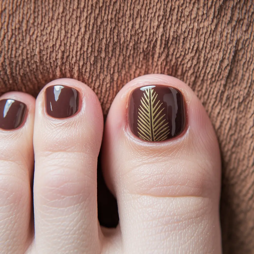 designs autumn classy+Chocolate Brown With Golden Leaf Accent