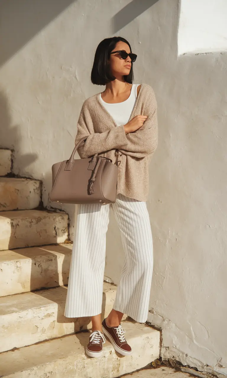 Early Fall outfits inspo for September 2025 Laid-Back Neutrals for a Mediterranean September