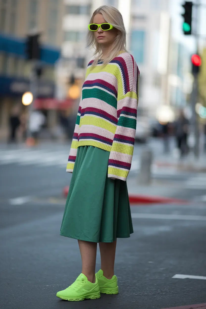 Early Fall outfits inspo for September 2025+Bright Knit Energy for the Bold at Heart