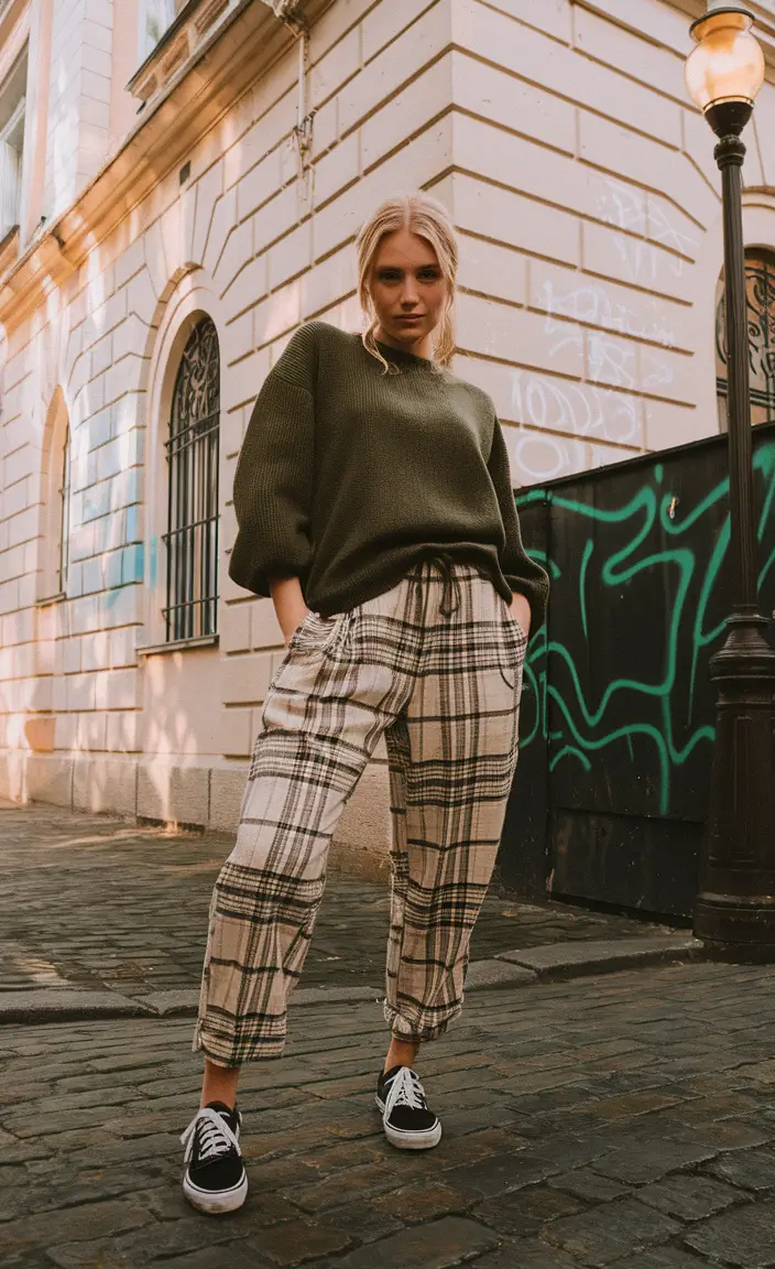 everyday fall outfits 2025 Plaid Street Energy Meets Relaxed Fit