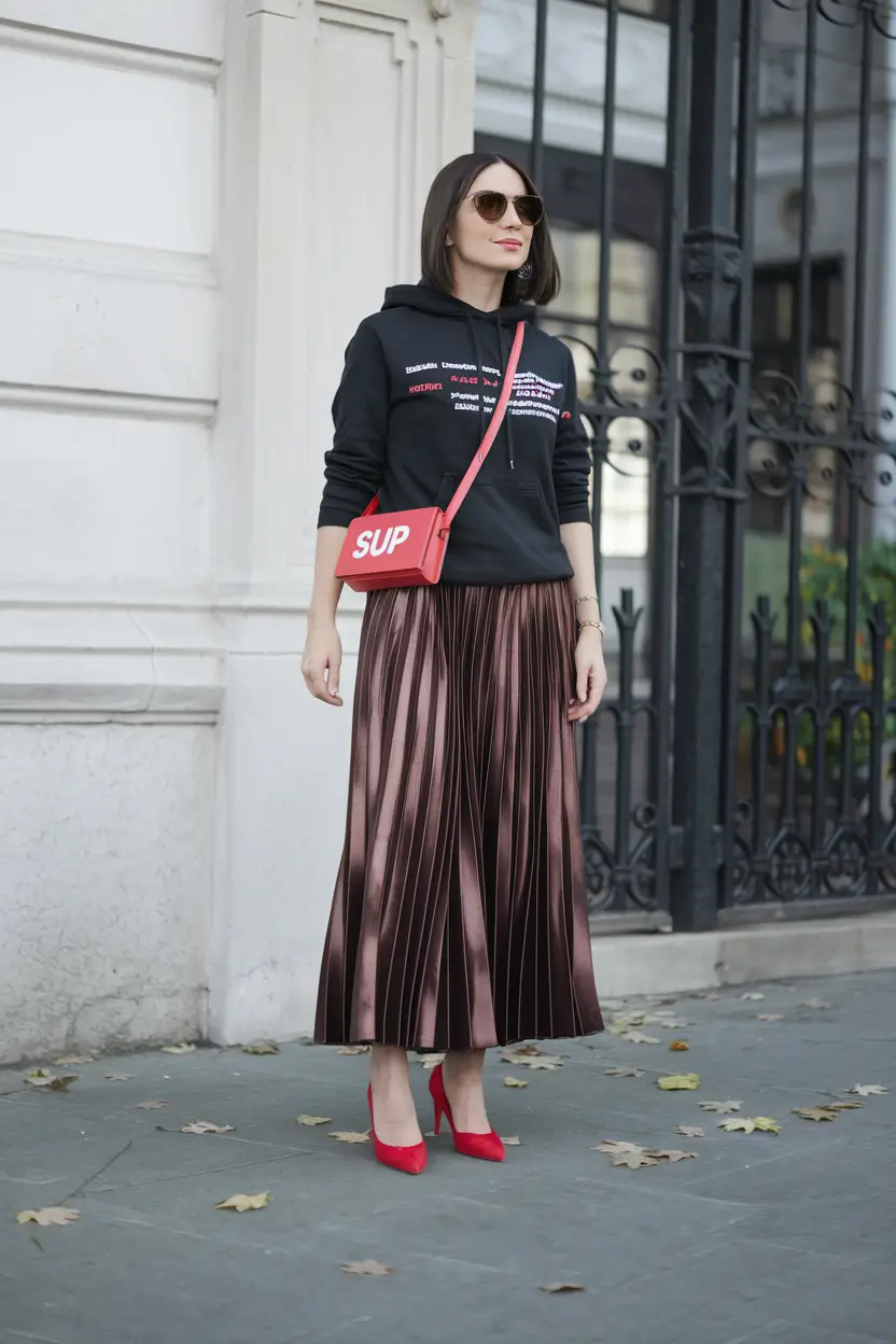 everyday fall outfits ideas 2025+Pleated Skirts & Streetwear Blends