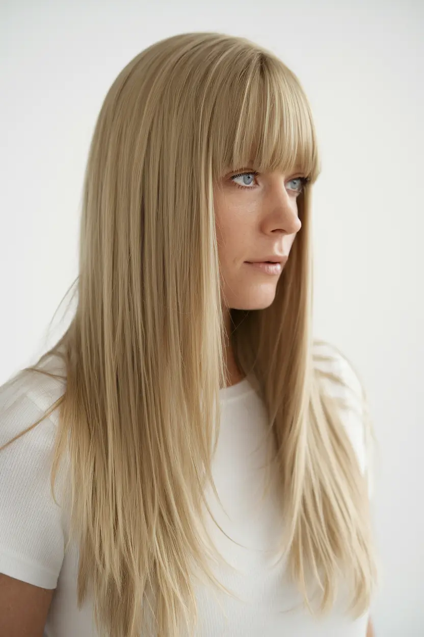 2025 Fall 2025 Haircut Ideas for Long Hair+Full Fringe and Blunt Precision